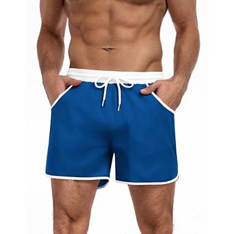 COOFANDY Mens Board Shorts 5 inch Swim Trunk Color Block Swimsuit Summer Surfing Short