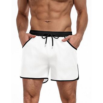 COOFANDY Mens Swim Short Lightweight Color Block Swimsuit Short Bathing Suit Swimwear