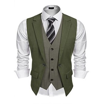 COOFANDY Men' Suit Vests Fashion Formal Slim Fit Business Dress Vest Waistcoat