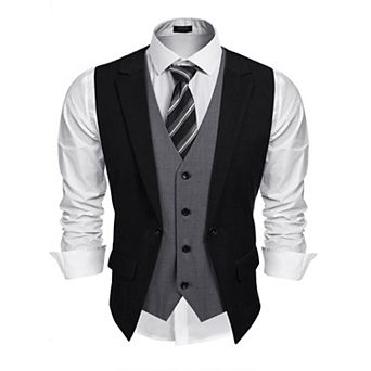 COOFANDY Men' Suit Vests Fashion Formal Slim Fit Business Dress Vest Waistcoat