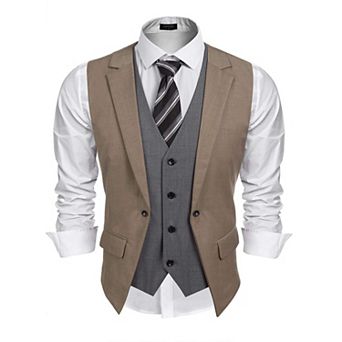 COOFANDY Men' Suit Vests Fashion Formal Slim Fit Business Dress Vest Waistcoat
