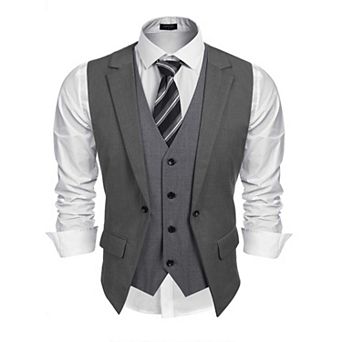 COOFANDY Men' Suit Vests Fashion Formal Slim Fit Business Dress Vest Waistcoat