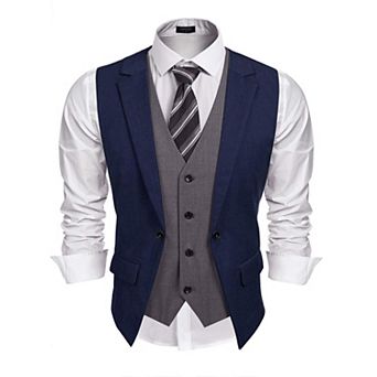 COOFANDY Men' Suit Vests Fashion Formal Slim Fit Business Dress Vest Waistcoat
