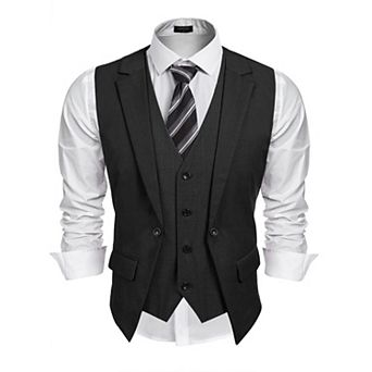 COOFANDY Men' Suit Vests Fashion Formal Slim Fit Business Dress Vest Waistcoat