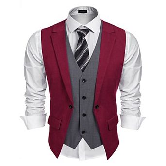 COOFANDY Men' Suit Vests Fashion Formal Slim Fit Business Dress Vest Waistcoat