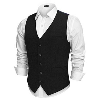 COOFANDY Men Casual Suit Vest Formal Dress Vest Slim Fit Waistcoat Business Wedding