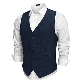 COOFANDY Men Casual Suit Vest Formal Dress Vest Slim Fit Waistcoat Business Wedding
