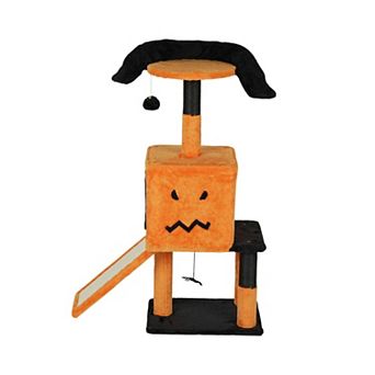 Halloween Cat Tree with Condo, Scratching Posts and Hanging Toys
