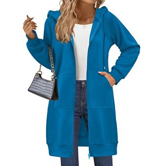 Zeagoo Women's Zip Up Hoodies, Long Sleeve Oversized Fleece Tunic Sweatshirts with Pockets