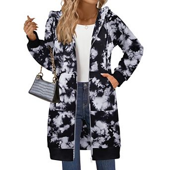 Zeagoo Women's Zip Up Hoodies, Long Sleeve Oversized Fleece Tunic Sweatshirts with Pockets