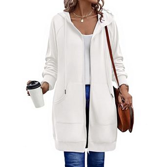 Zeagoo Women's Zip Up Hoodies, Long Sleeve Oversized Fleece Tunic Sweatshirts with Pockets