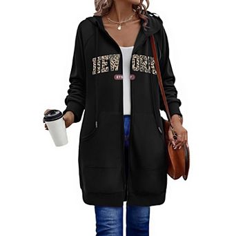 Zeagoo Women's Zip Up Hoodies, Long Sleeve Oversized Fleece Tunic Sweatshirts with Pockets