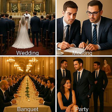 COOFANDY Men' 2 Piece Double Breasted Suits Slim Fit Tuxedo Jacket and Dress Pants Set for Wedding