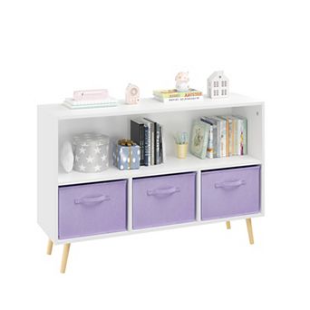 Kids Bookcase with Collapsible Fabric Drawers