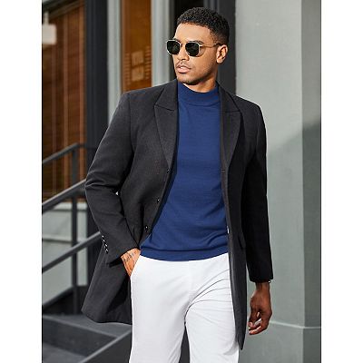 COOFANDY Men' Mock Turtleneck Sweater Short Sleeve Casual Basic