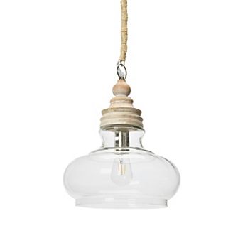 Hello Honey Distressed Mango Wood Ceiling Light, Cream and Natural