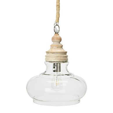 Hello Honey Distressed Mango Wood Ceiling Light, Cream and Natural