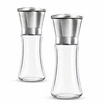 Premium Stainless Steel Salt and Pepper Grinder Vintage Glass Bottle