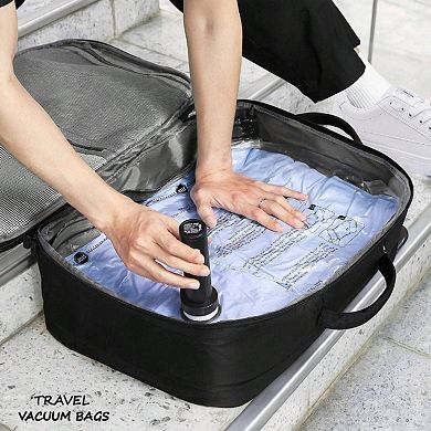 Travel Vacuum Bags with Rechargeable Pump for Space Saver Packing