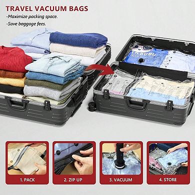 Travel Vacuum Bags with Rechargeable Pump for Space Saver Packing