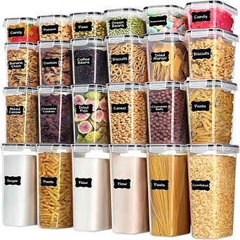 24-Pack Airtight Food Storage Containers - BPA-Free Plastic Pantry Organization Set with Lids