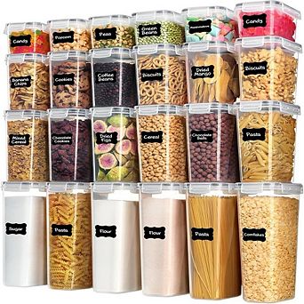 24-Pack Airtight Food Storage Containers - BPA-Free Plastic Pantry Organization Set with Lids