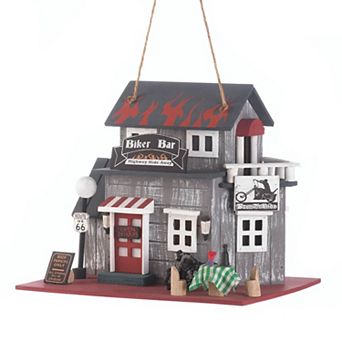 Zingz Home Route 66 Biker Bar Birdhouse 10.25x7.5x9"
