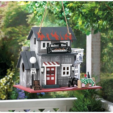 Zingz Home Route 66 Biker Bar Birdhouse 10.25x7.5x9"