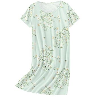 Ekouaer Nightgowns for Women Cotton Sleepshirts Short Sleeve Nightshirt Tshirt Night Gown Casual