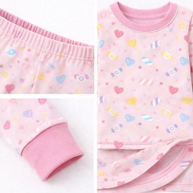 Kids Girls Rainbows Candy 2-Pack Pajamas Snug Fit PJs Long Sleeve