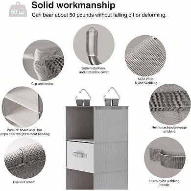 High-Density Polyester Hanging Closet Organizer with Washable, Tear-Resistant Fabric