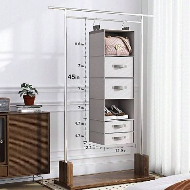High-Density Polyester Hanging Closet Organizer with Washable, Tear-Resistant Fabric