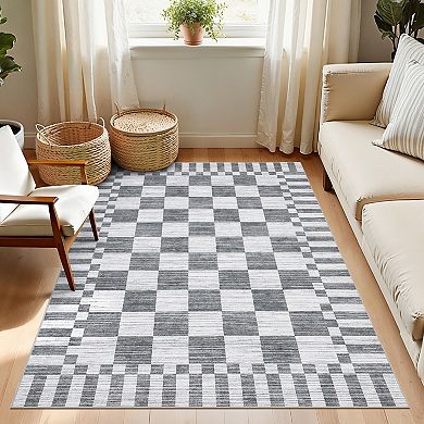 Modern Area Rug Machine Washable Non Shedding Stain Resistant Floor Cover for Living Room Laundry