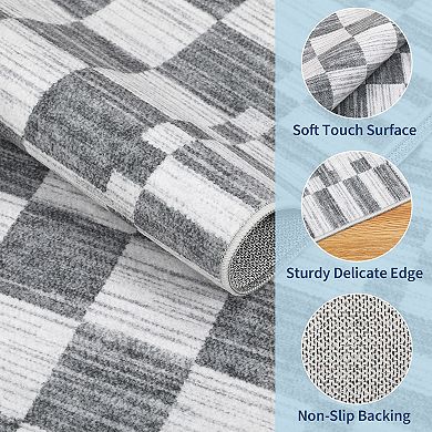 Modern Area Rug Machine Washable Non Shedding Stain Resistant Floor Cover for Living Room Laundry