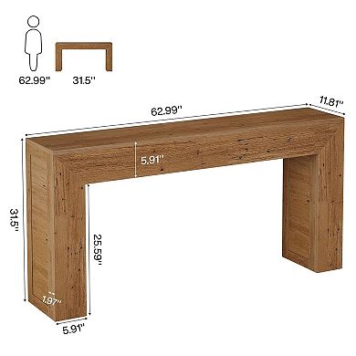 Farmhouse Entryway Console Table, Narrow Sofa Table for Hallway Living Room