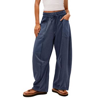 Barrel Sweatpants Women Baggy Drawstring High Waisted Wide Leg Pants Summer Sweatpants with Pockets