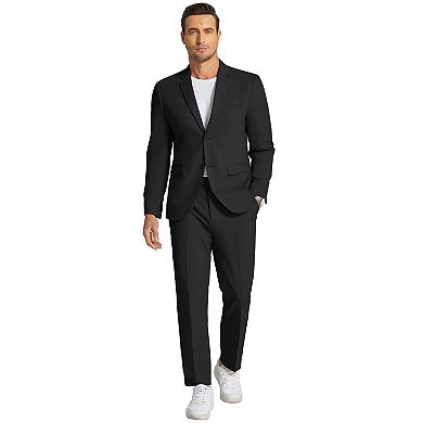 COOFANDY Men' 2 Piece Linen Suits Set Regular Fit Casual Linen Lightweight Suit Summer Beach