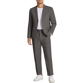 COOFANDY Men' 2 pc Linen Suits Set Regular Fit Casual Linen Lightweight Suit Summer Beach