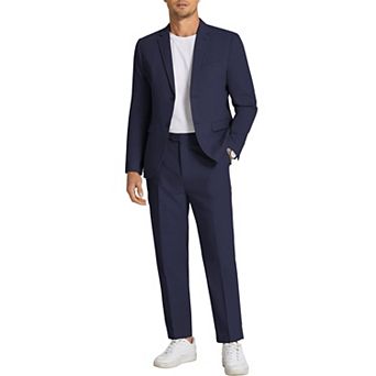 COOFANDY Men' 2 pc Linen Suits Set Regular Fit Casual Linen Lightweight Suit Summer Beach