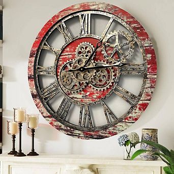 Moving Gear Hanging Decorative Wall Clock