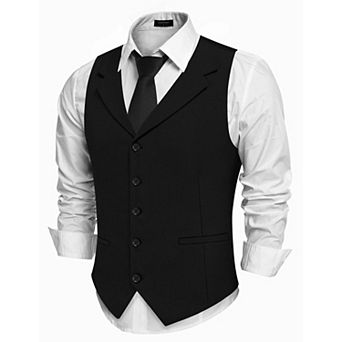 COOFANDY Men' Suit Vests Slim Fit Waistcoat Notch Lapel Casual Formal Vest