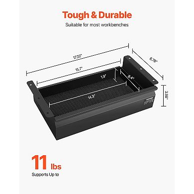 Under-Desk Storage Drawer with Single Layer, Smooth Glide, and Cord Organizer for Home Office