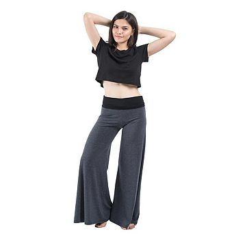 Women's High Waist Color Block Flare Pants Color Block Waistband Stretchy Casual Yoga Pants