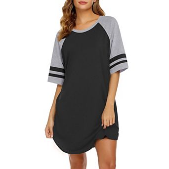Ekouaer Cotton Nightgowns for Women Short Sleeve Night Gown Crew Neck Sleep Shirts