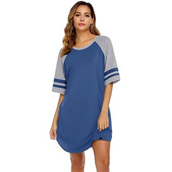 Ekouaer Cotton Nightgowns for Women Short Sleeve Night Gown Crew Neck Sleep Shirts
