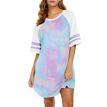 Ekouaer Cotton Nightgowns for Women Short Sleeve Night Gown Crew Neck Sleep Shirts