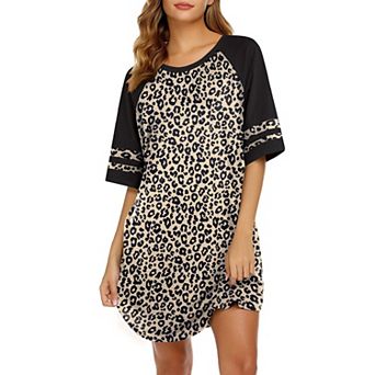 Ekouaer Cotton Nightgowns for Women Short Sleeve Night Gown Crew Neck Sleep Shirts