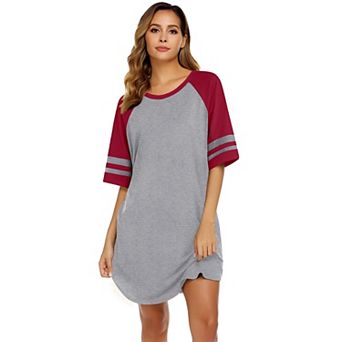 Ekouaer Cotton Nightgowns for Women Short Sleeve Night Gown Crew Neck Sleep Shirts
