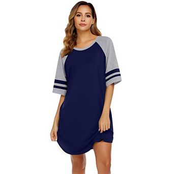 Ekouaer Cotton Nightgowns for Women Short Sleeve Night Gown Crew Neck Sleep Shirts