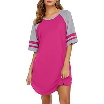 Ekouaer Cotton Nightgowns for Women Short Sleeve Night Gown Crew Neck Sleep Shirts